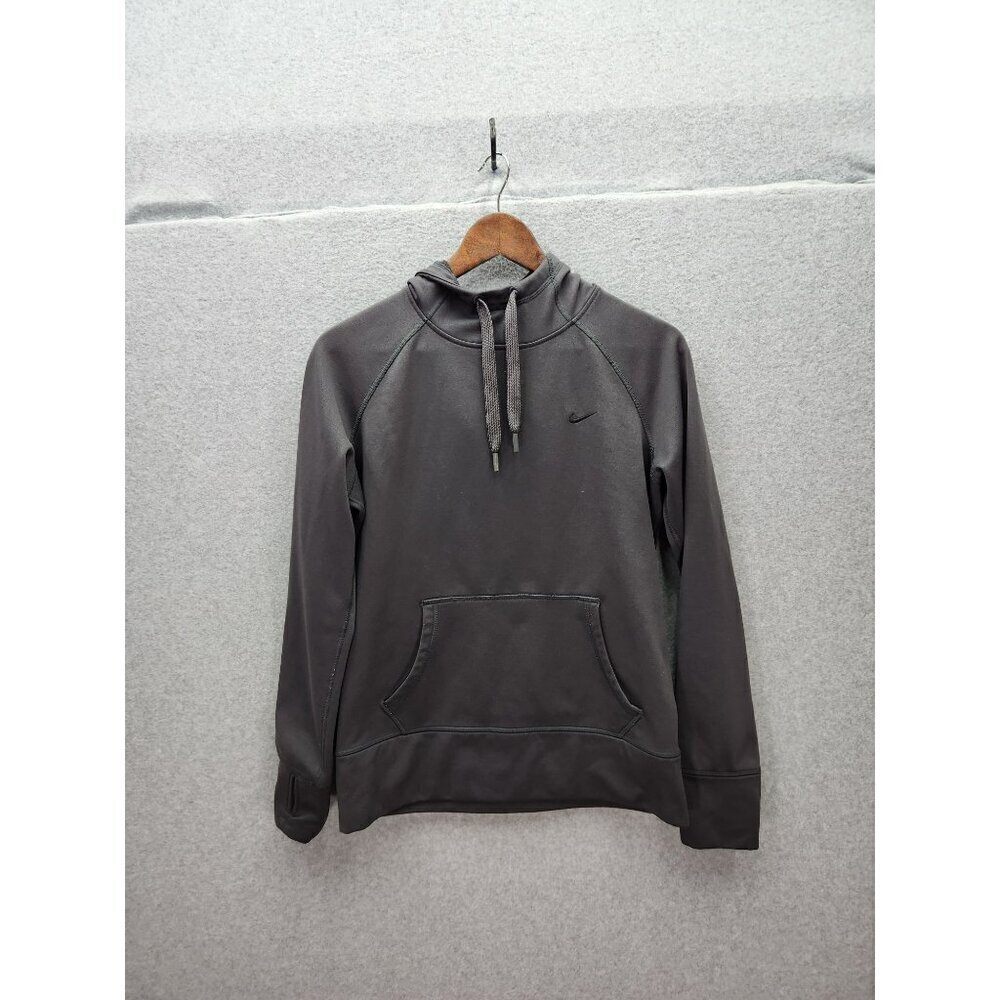 Nike Therma-Fit Gray Pullover Hoodie‎ Sweatshirt With Thumbholes M
